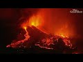 Lava erupts from a volcano on La Palma in Spanish Canary Islands