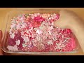 Mixing”Pink Starbucks” Eyeshadow and Makeup,parts,glitter Into Slime!Satisfying Slime Video!★ASMR★