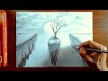 Romantic Scenery Drawing with pencil