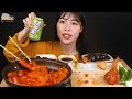 ASMR MUKBANG Spicy chicken Tteokbokki, Seasoned Chicken, Cheese Kimchi Gimbap, fried food, Eating