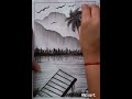 Charcoal pencil drawing ideas || how to draw a scenery drawing with pencil || pencil shading video||