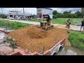 Impressive Full 3 Project in 1 Videos !! Nice Action Bulldozer D20P Komat'su pushing Stone Develop