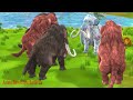 Woolly Elephant vs White Mammoth Crossing Territory Save Cow Animal Revolt Epic Battle