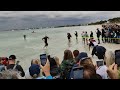 Ironman Mallorca 2023, first swimmers coming out of water