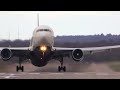 STORM !! Crosswind Landings at Düsseldorf - Airbus A380, A340, Boeing 777, B767 ...