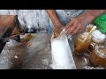 Amazing Grandpa Making Iced Lime Tea The Ancient Way - Thai Street Food