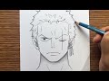 Easy to draw | How to draw anime boy Zoro - [One Piece] | Anime drawing