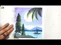 How to draw Moonlight Scenery with oil pastel | Moonlight Night easy drawing