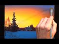 👍 Acrylic Landscape Painting - Winter Sunset / Easy Art / Drawing Lessons / Satisfying Relaxing.