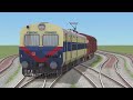 8 ELECTRIC TRAIN CROSSING ON CURVED WITH FORKED RAILROAD | Indian Railway | Train Simulator Videos