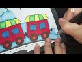 COLORING A TRAIN! LOLLYMOWLY COLORING FOR KIDS!!