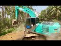 Awesome project! Full process 100% excavator SK210,Dozer D31P,dump trucks use skill for delete pond