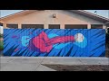 'Little League, Big Dreams' mural by Grey Matter - Ralph Welch Park, Pomona, CA 2024 - timelapse