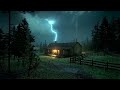 Cozy Rain Sounds and Gentle Thunder in a Wooden Cabin | Perfect for Sleeping and Studying-ASMR RDR2