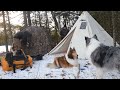 2 Nights Winter Hot Tenting With The Dogs