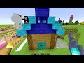 สร้างบ้านสีชมพู VS สร้างบ้านสีฟ้า - Minecraft Pinkhouse VS BlueHouse