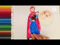 Drawing and coloring Elsa and Anna from Frozen, ❄️drawing for kids❤️