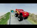 Big & Small McQueen Monster Truck vs Big & Small Toy Story RC Car vs Iron Man Train - BeamNG.drive