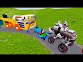 TRANSPORTING PIXAR CARS & FRUITS WITH COLORED & JOHN DEERE vs CLAAS vs TRACTORS - BeamNG.drive #diy