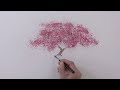 How to Paint a Cherry Tree in Watercolor -  Splatter Painting Trees - Paint a Tree - Sakura
