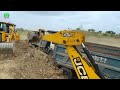 2 JCB 3dx Machines Loading Mud Together TATA Dump Truck 2518 10 Tyre Tipper with JCB 3dx