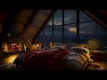 Cozy Room Ambience | Soft Rain sounds & Cozy Fireplace sounds for sleep deep, ASMR, white noise, bgm