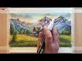 Beautiful Mountain House Scenery with Oil Pastel - Step by Step