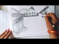 how to draw beautiful mountain Lake ||  Hill space drawing step by step|