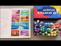 🎨 painting landscapes using acrylic markers ☁️ arrtx 60 colour set