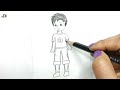 How to draw a cute little boy | Easy pencil sketch of a boy