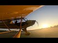 Golden Hour Bliss: Flying the Piper J3 Cub - A Heavenly Experience