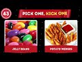 Pick One Kick One Sweet Vs Savory Food Edition 🍭🍔 l Quiz Quota