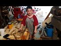 A 9-year-old Demonstrating Drawknife Usage