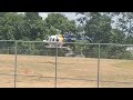 New Jersey State police chopper 6 landing for a landing zone for junior police academy