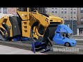 Giant Road Roller Crushes Cars - Beamng drive