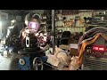 How I weld on a mild steel flange to a ductile cast iron turbine housing.