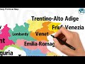 Regions of Italy, Political Map of Italy, Italian Map, Easy to Learn Italian Regions, Italy Map