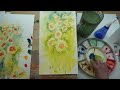 A field of Watercolour Sunflowers