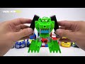 Dinosaur set a fire! Go! Transformers Rescue bots Optimus Prime, Bumblebee! - DuDuPopTOY