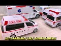 little ambulance cars, driving downhill