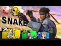 smash ultimate replay #7 free for all snake vs. bayonetta vs. young link vs. mii gunner