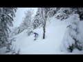 Freeride snowboarding in Bavarian backcountry