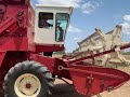 IH 403 combine harvesting milo, July 2022