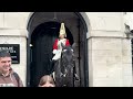 ZERO TOLERANCE ARMED OFFICER Lectures SILLY TOURIST Who doesn't listen at Horse Guards!