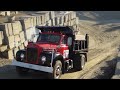 Mack B65 and B61 pulling out of the gravel pit