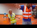 Handyman Hal at Trampoline Park with Friend | Tools for Kids