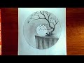 Circle drawing scenery easy pencil drawing