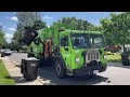 Prairieland Disposal Split Labrie Automizer + Expert Side Loader Garbage Truck