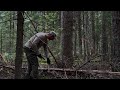 Building a shelter to survive in forest  Bushcraft camping  Without tent and sleeping bag