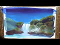 Acrylic Technique | Waterfall Landscape Painting